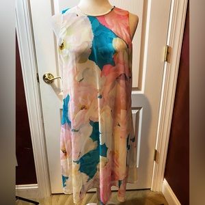 Calvin Klein Sleeveless Spring Dress in Beautiful Pastels